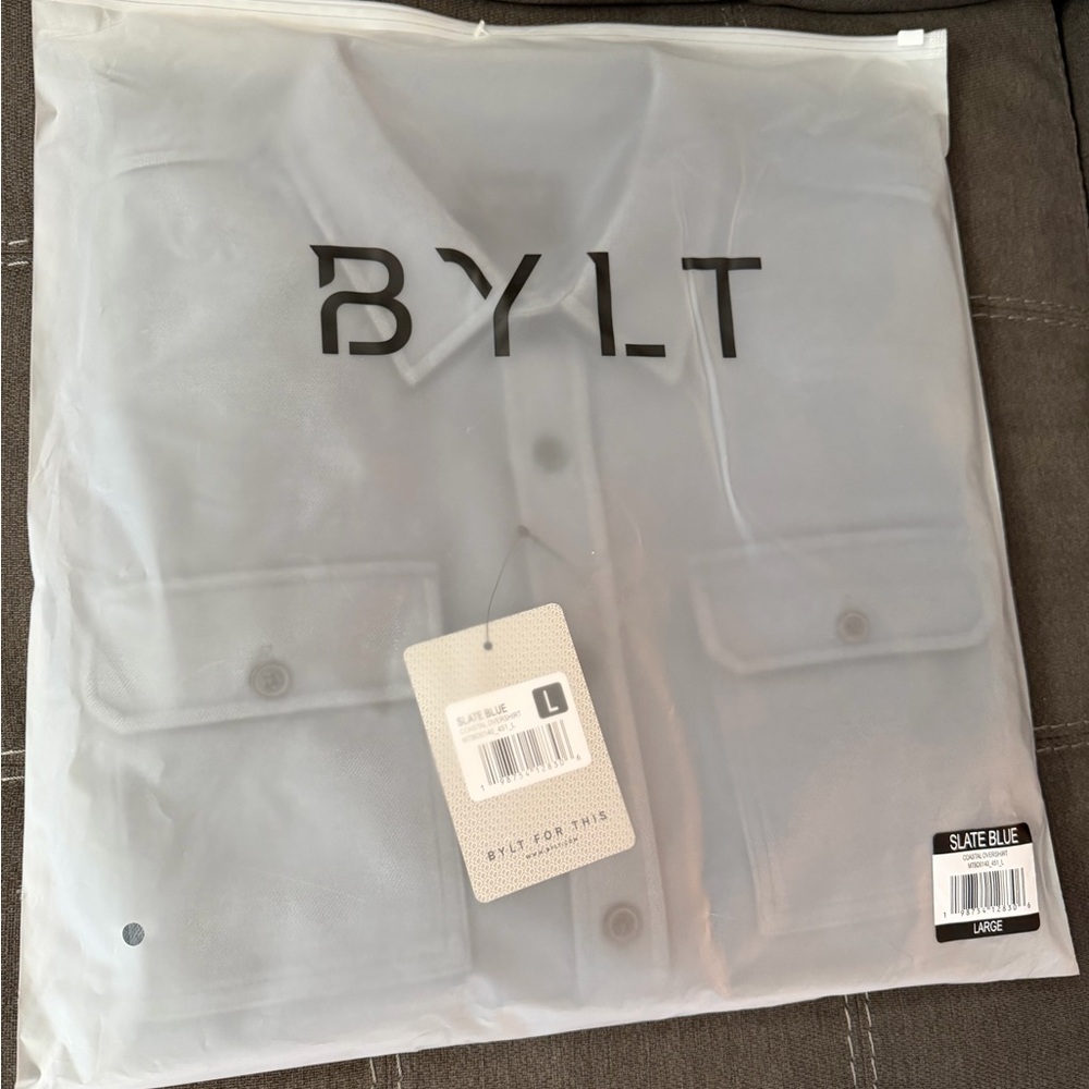 Men’s BYLT Coastal Overshirt Slate Blue - Picture 3 of 5